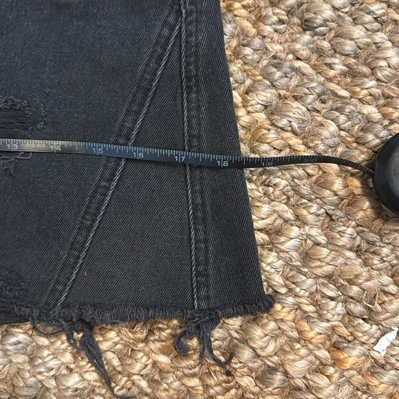 Free People We the Free Black Denim Mini Skirt Button-Up - Picture 4 of 6